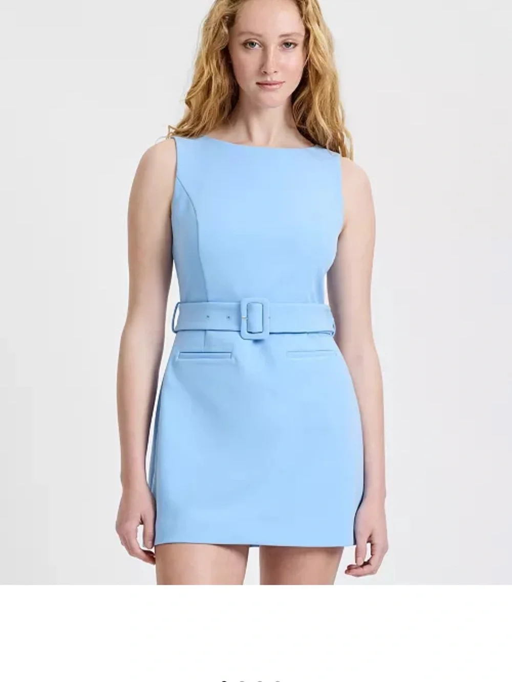 blue dress french connection French Connection Women's Whisper Straight Neck Mini Dress - Blue - Size 2